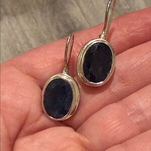 Sterling Silver Natural Sapphire Earrings